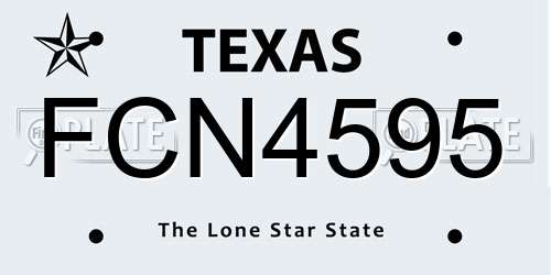 FCN4595 Texas License Plate