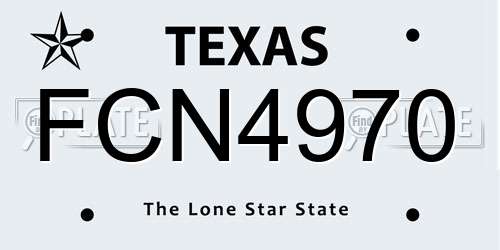 FCN4970 Texas License Plate