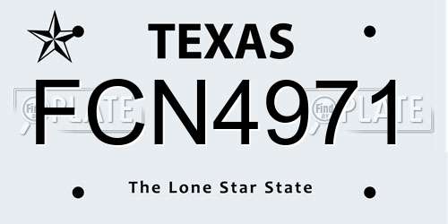 FCN4971 Texas License Plate