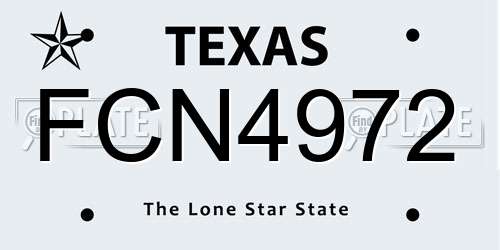 FCN4972 Texas License Plate