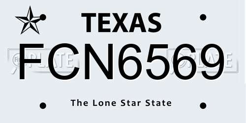 FCN6569 Texas License Plate
