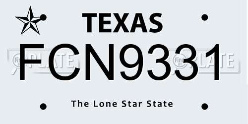 FCN9331 Texas License Plate