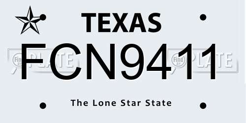 FCN9411 Texas License Plate