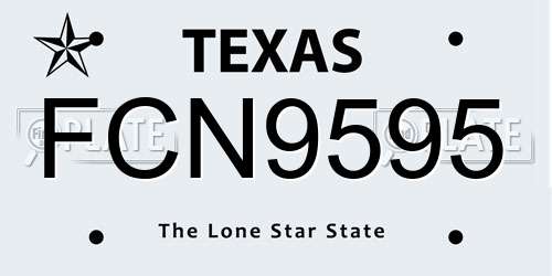 FCN9595 Texas License Plate