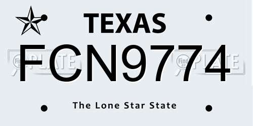 FCN9774 Texas License Plate