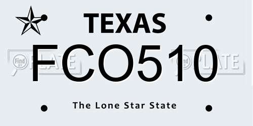 FCO510 Texas License Plate