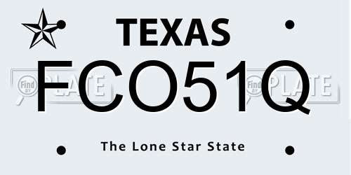 FCO51Q Texas License Plate