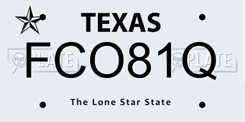 FCO81Q Texas License Plate