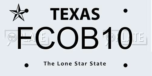 FCOB10 Texas License Plate