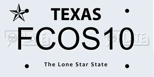 FCOS10 Texas License Plate