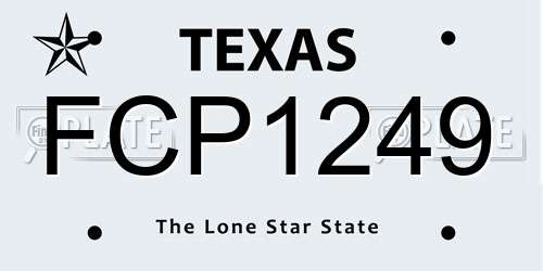 FCP1249 Texas License Plate