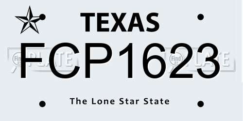 FCP1623 Texas License Plate