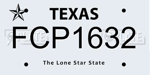 FCP1632 Texas License Plate