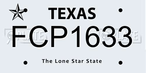 FCP1633 Texas License Plate