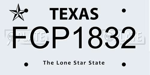 FCP1832 Texas License Plate