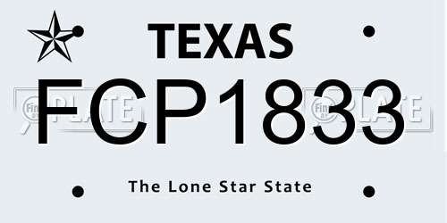 FCP1833 Texas License Plate
