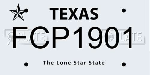 FCP1901 Texas License Plate