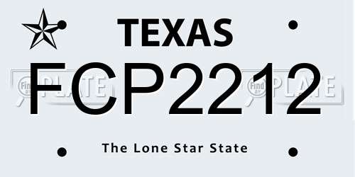 FCP2212 Texas License Plate