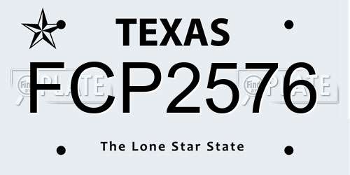 FCP2576 Texas License Plate