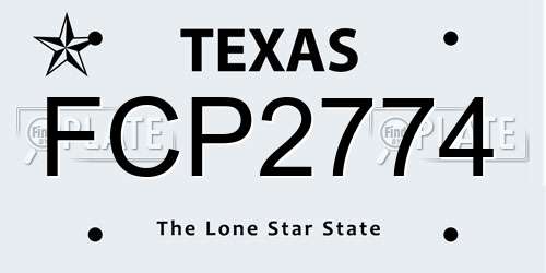 FCP2774 Texas License Plate