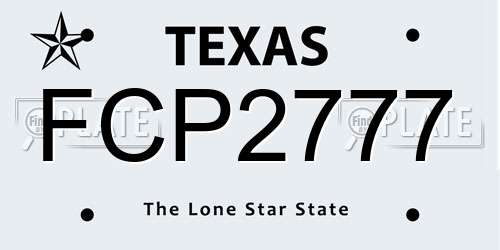 FCP2777 Texas License Plate
