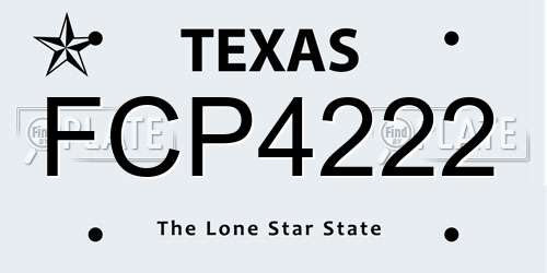 FCP4222 Texas License Plate