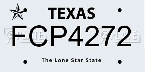 FCP4272 Texas License Plate