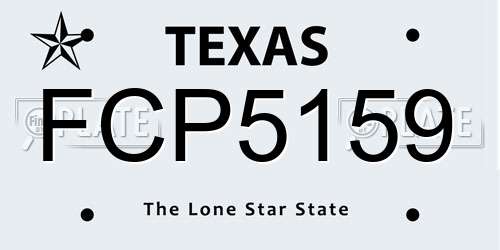 FCP5159 Texas License Plate