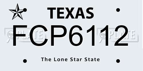 FCP6112 Texas License Plate