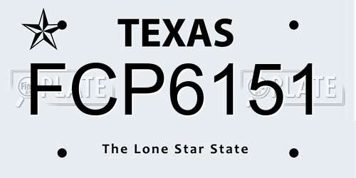 FCP6151 Texas License Plate