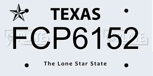 FCP6152 Texas License Plate