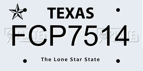 FCP7514 Texas License Plate