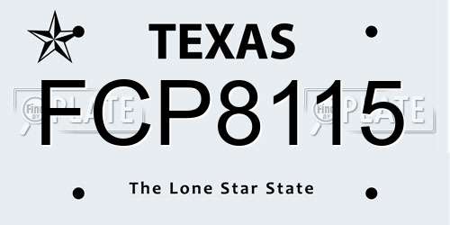 FCP8115 Texas License Plate