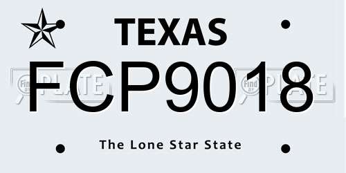 FCP9018 Texas License Plate