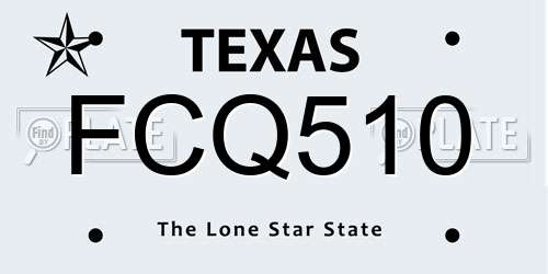 FCQ510 Texas License Plate