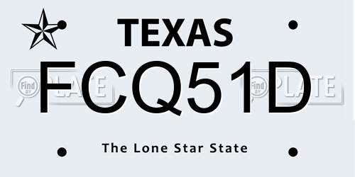 FCQ51D Texas License Plate