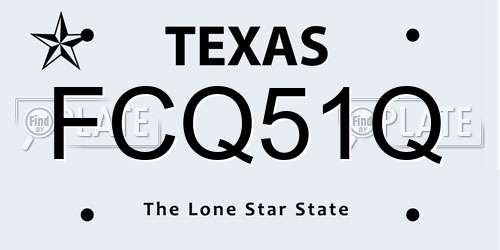 FCQ51Q Texas License Plate