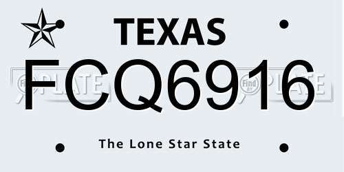 FCQ6916 Texas License Plate