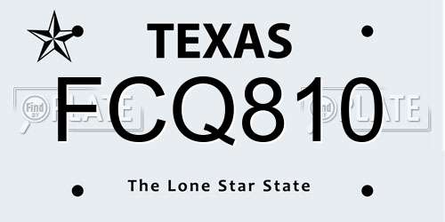 FCQ810 Texas License Plate