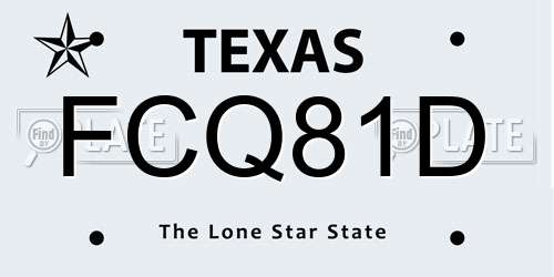 FCQ81D Texas License Plate
