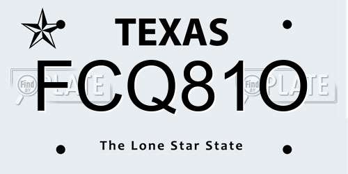 FCQ81O Texas License Plate