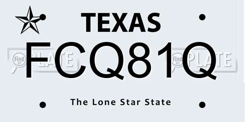 FCQ81Q Texas License Plate