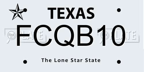 FCQB10 Texas License Plate