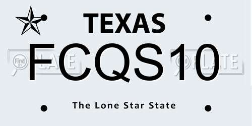 FCQS10 Texas License Plate