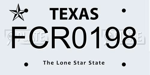FCR0198 Texas License Plate