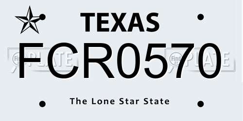 FCR0570 Texas License Plate
