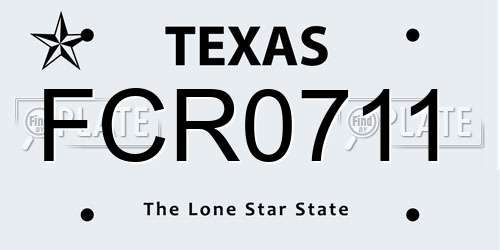 FCR0711 Texas License Plate