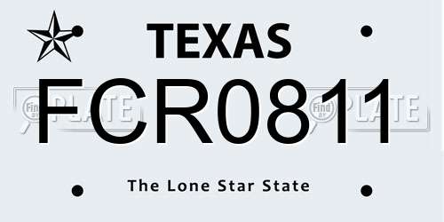 FCR0811 Texas License Plate