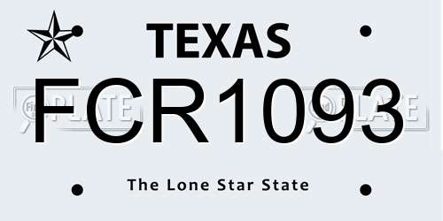 FCR1093 Texas License Plate