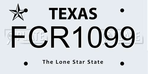 FCR1099 Texas License Plate
